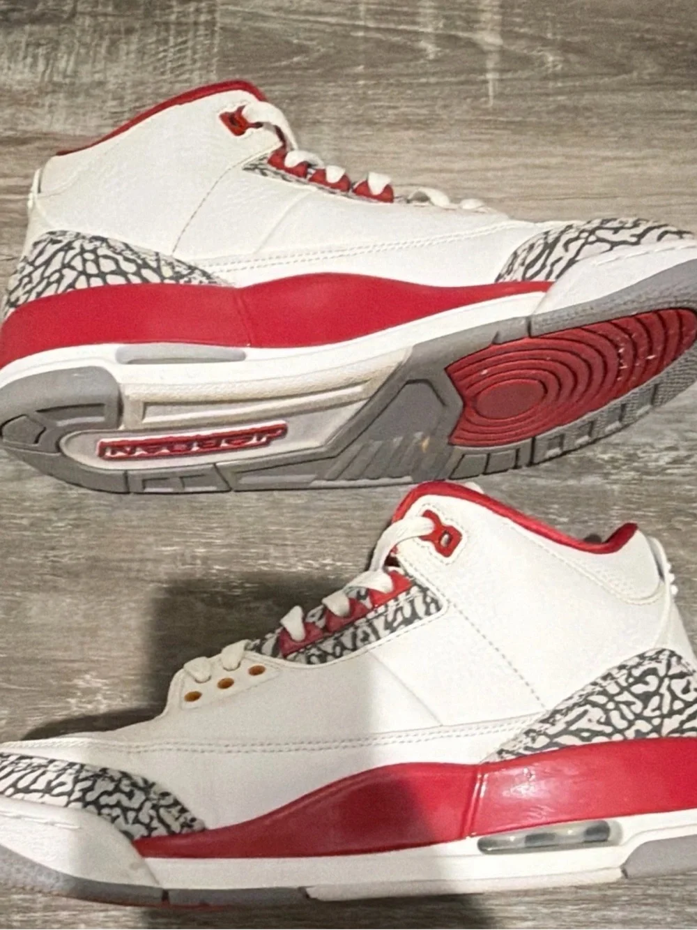 Jordan White, Red & Gold Retro Elephant-Print Sneakers